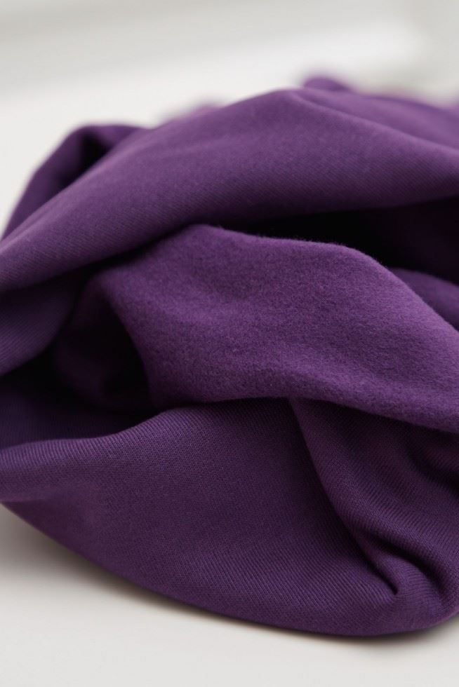 Mind The Maker Plum Organic Fleece Back Sweatshirt Stretch Knit Fabric