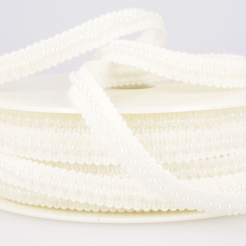 Stephanoise Beaded Braid Trim White
 
