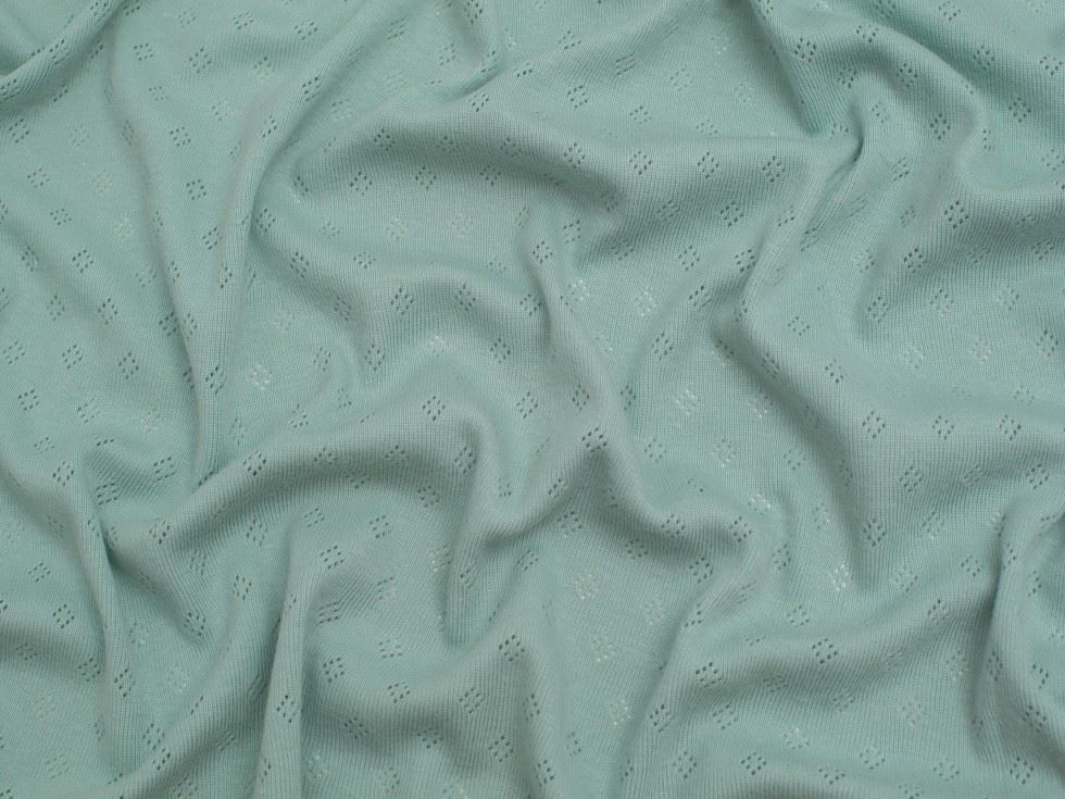 Minerva Core Range Mint Green Pointelle Jersey Stretch Knit Fabric