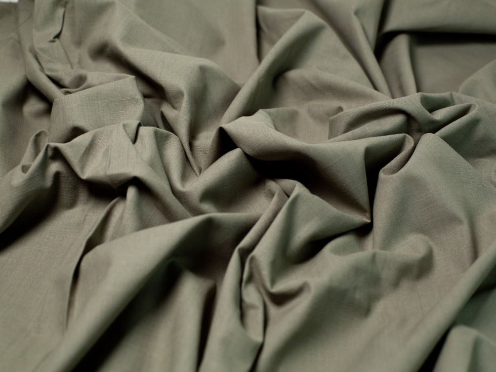 Minerva Core Range Khaki Linen Look Textured Cotton Fabric