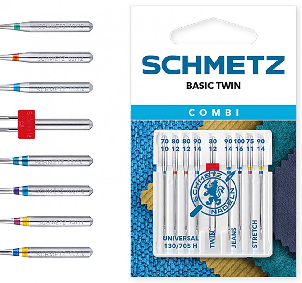 Schmetz Combi Twin Assorted Universal, Denim & Stretch Sewing Machine Needle
 