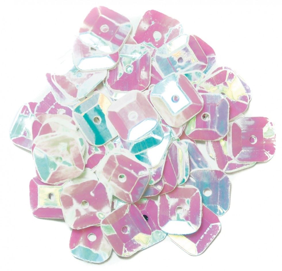 Craft Factory Square Cup Sequins White
 