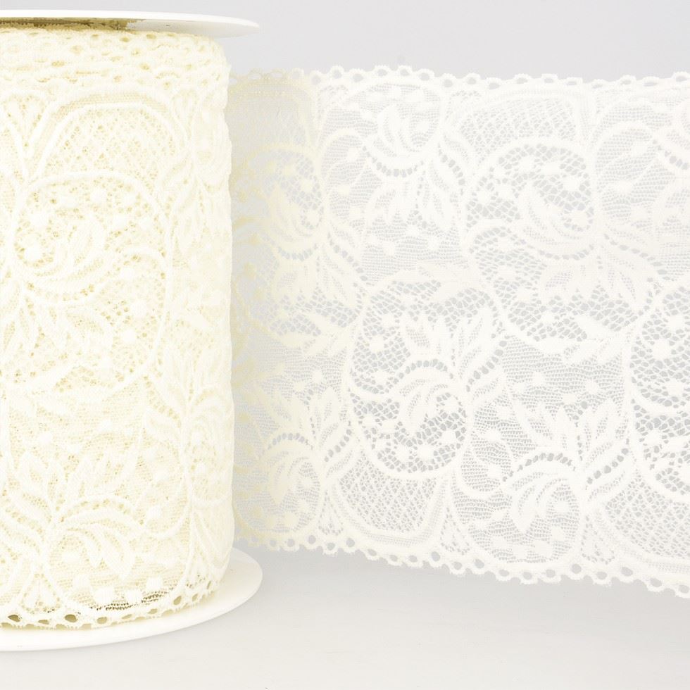 Stephanoise Ivory Stretch Lace Trim