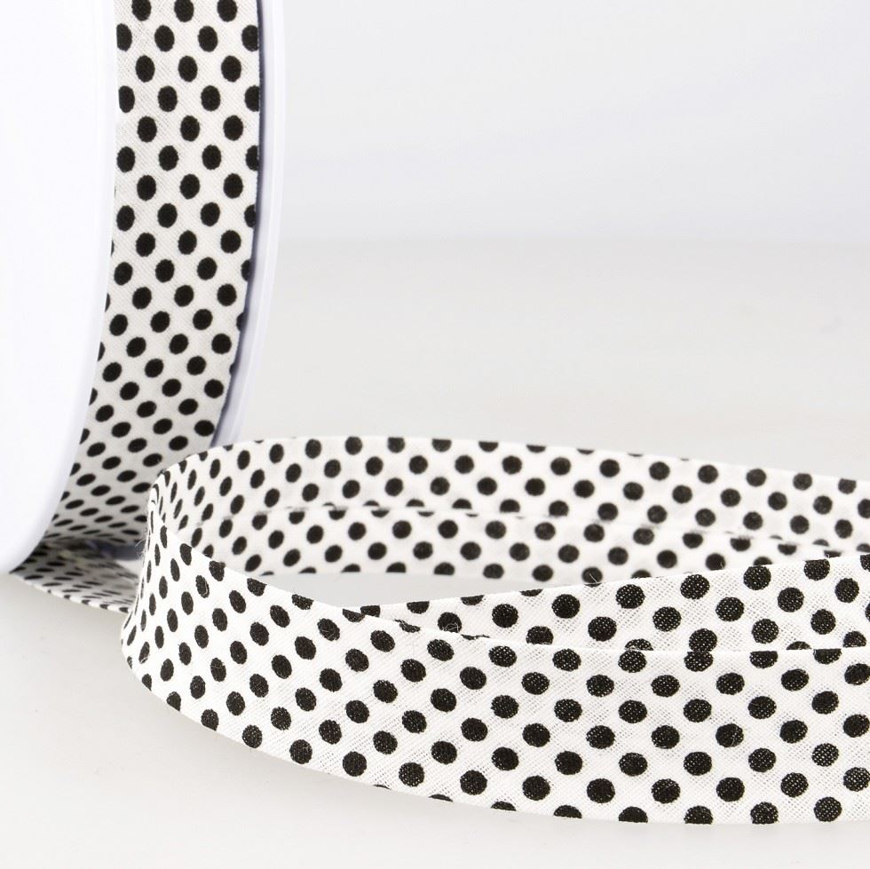 Stephanoise Dotty Bias Binding Tape Black
 