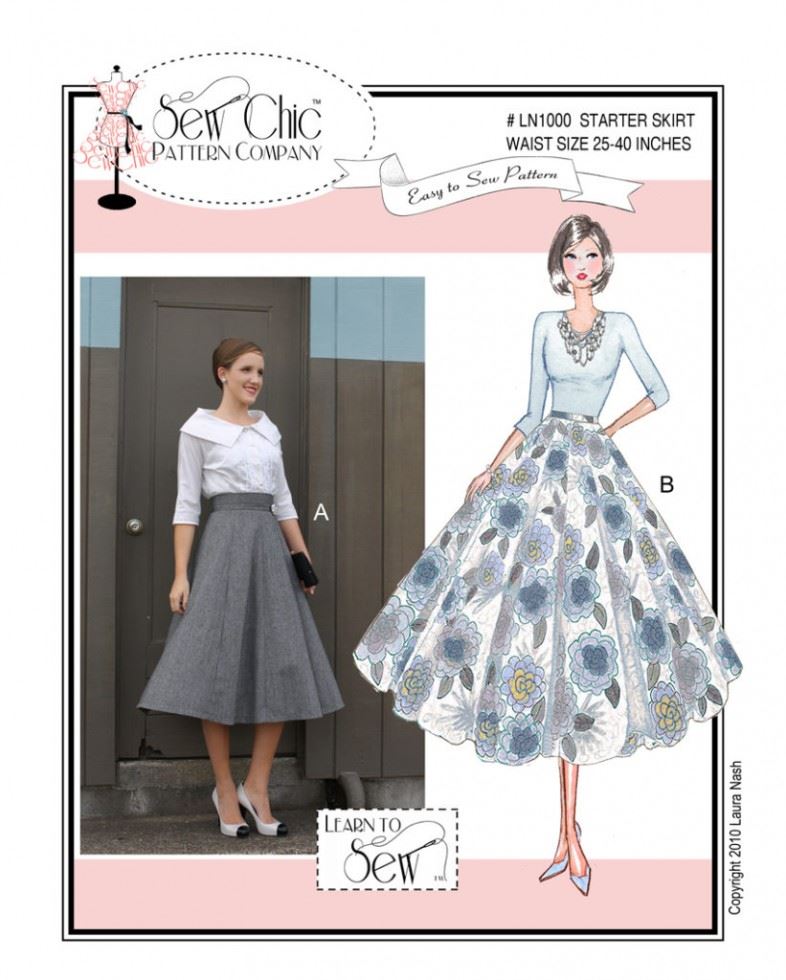Sew Chic Paper Sewing Pattern Starter Skirt
 