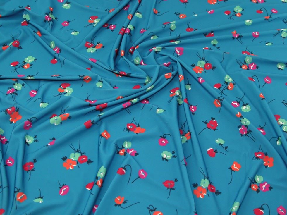 John Kaldor Portia ITY Silky Stretch Knit Fabric Blue