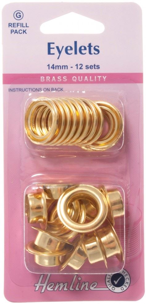 Hemline Gold Metal Eyelets Refill