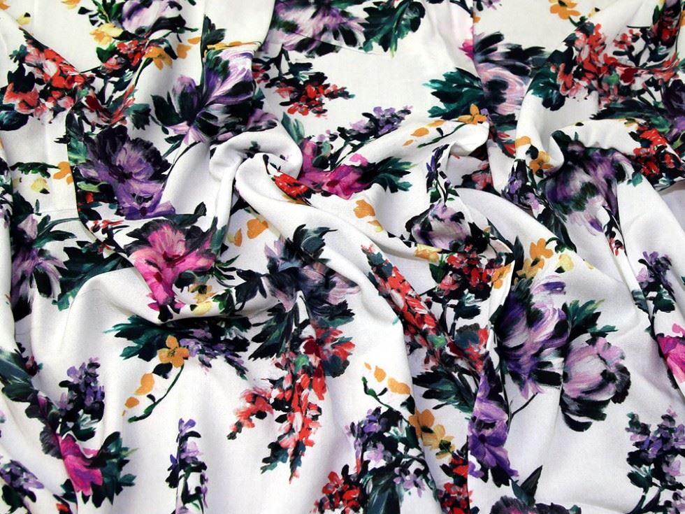 John Kaldor Ivory Fernando Viscose Challis Fabric