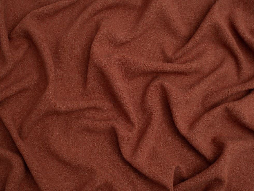 Minerva Core Range Textured Viscose Linen Noil Fabric Paprika
 