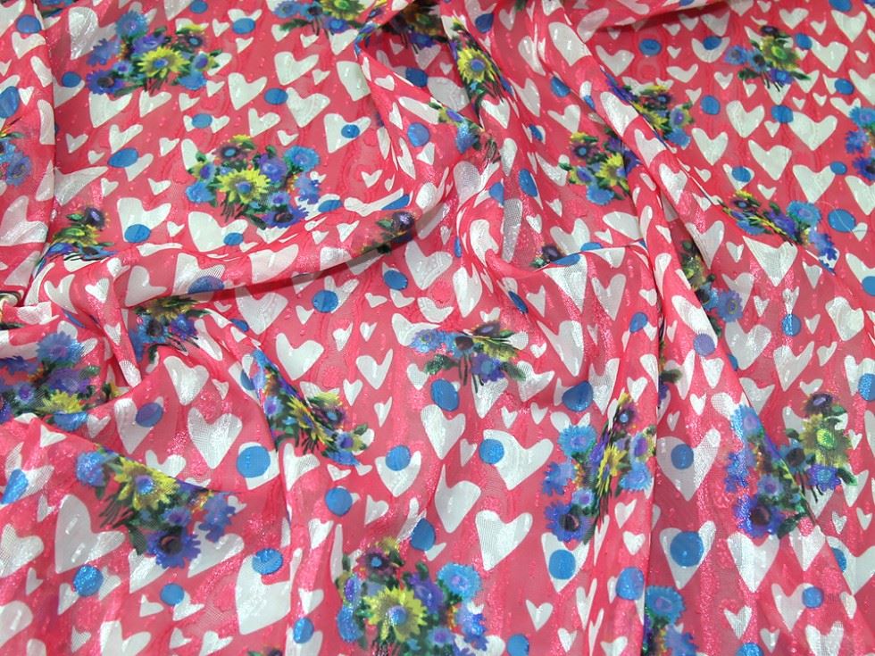 Pink Deadstock Chiffon Dobby Fabric