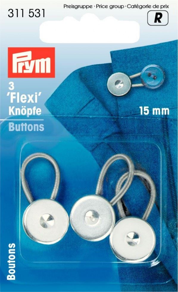 Minerva Extender Flexi Buttons Silver Prym 311531