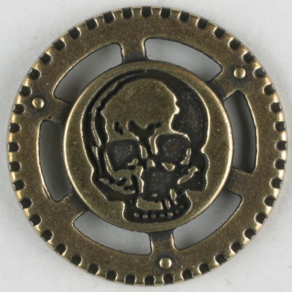 Dill Antique Gold Metal Skull Buttons (Value Pack)