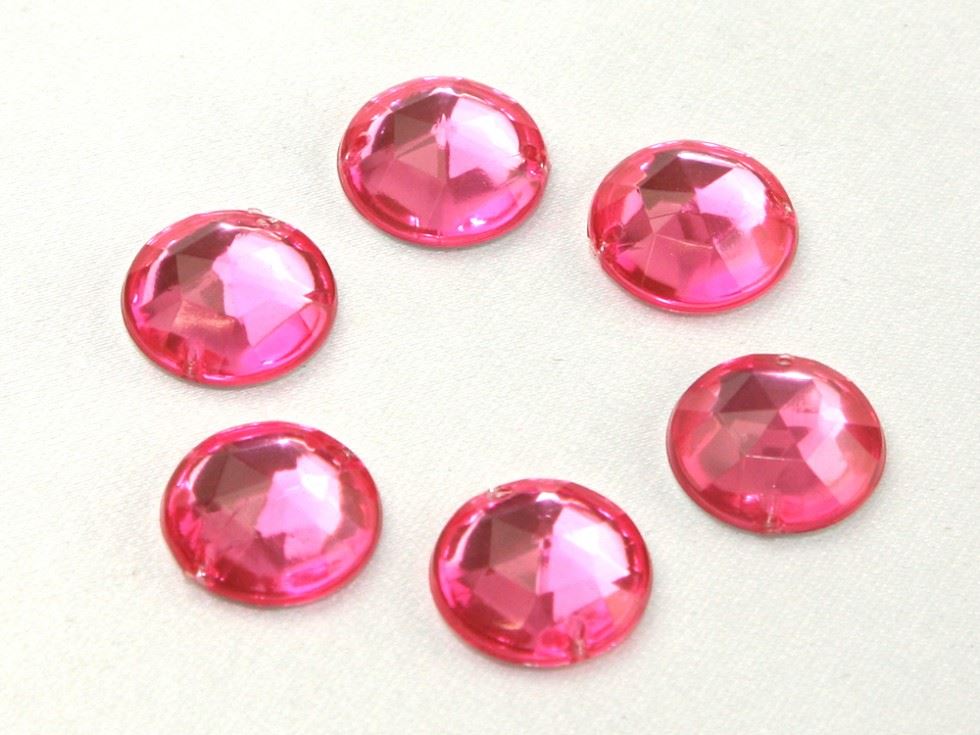 Round Acrylic Jewels Pale Pink
 