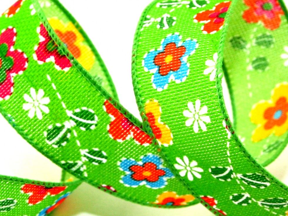Green Rustic Flower Ribbon