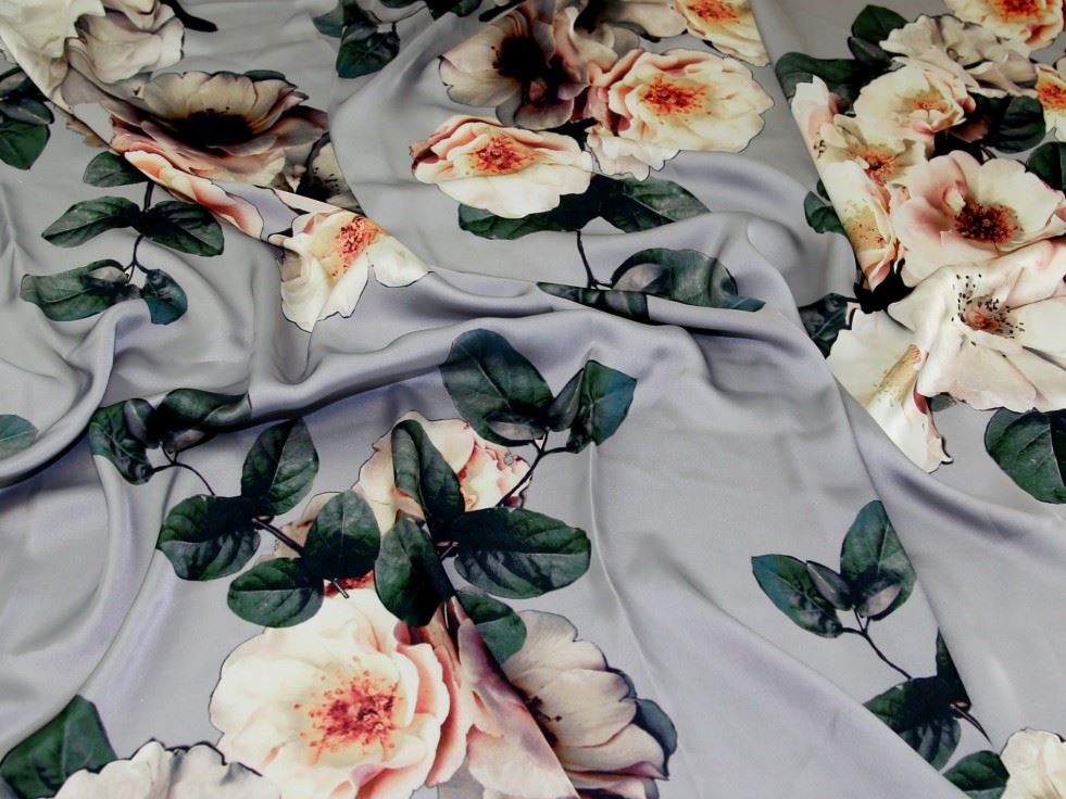 John Kaldor Paris Charmeuse Silky Satin Fabric Silver
 