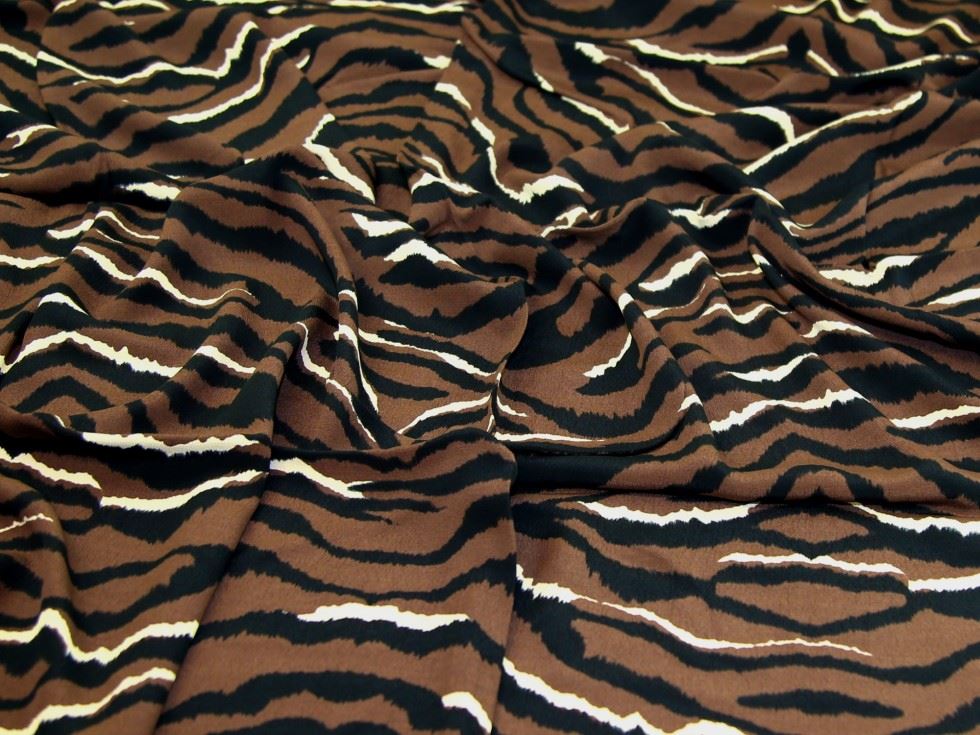 Coffee Brown Deadstock Viscose Crepe Fabric