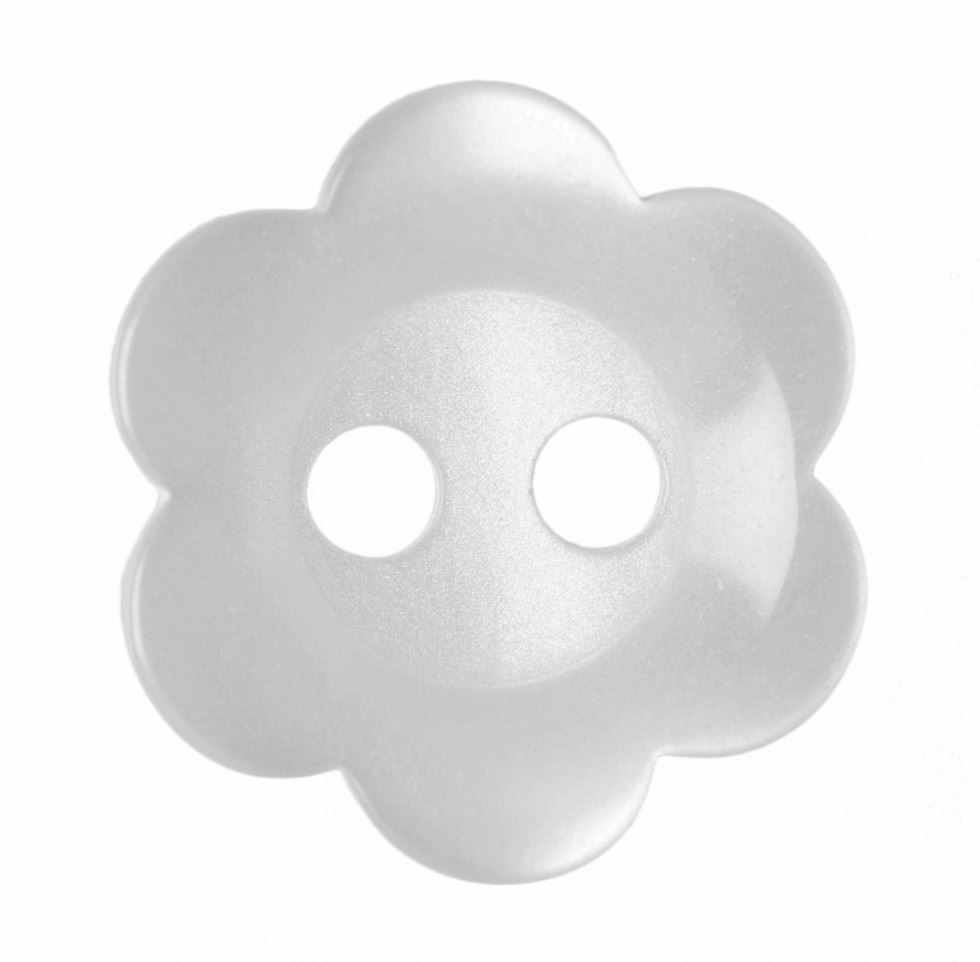 Hemline White Plastic Flower Buttons