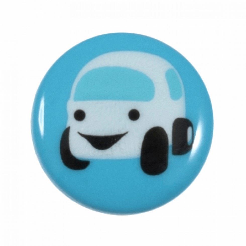 Hemline Round Car Buttons Blue