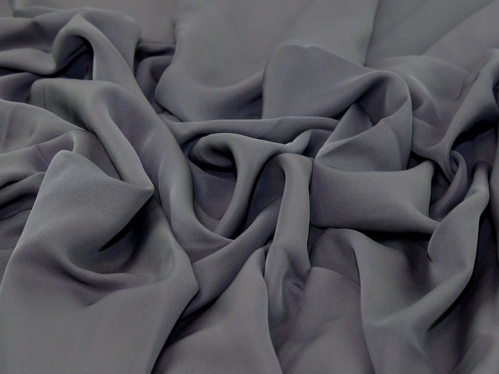 Deadstock Nida Polyester Crepe Fabric Grey
 