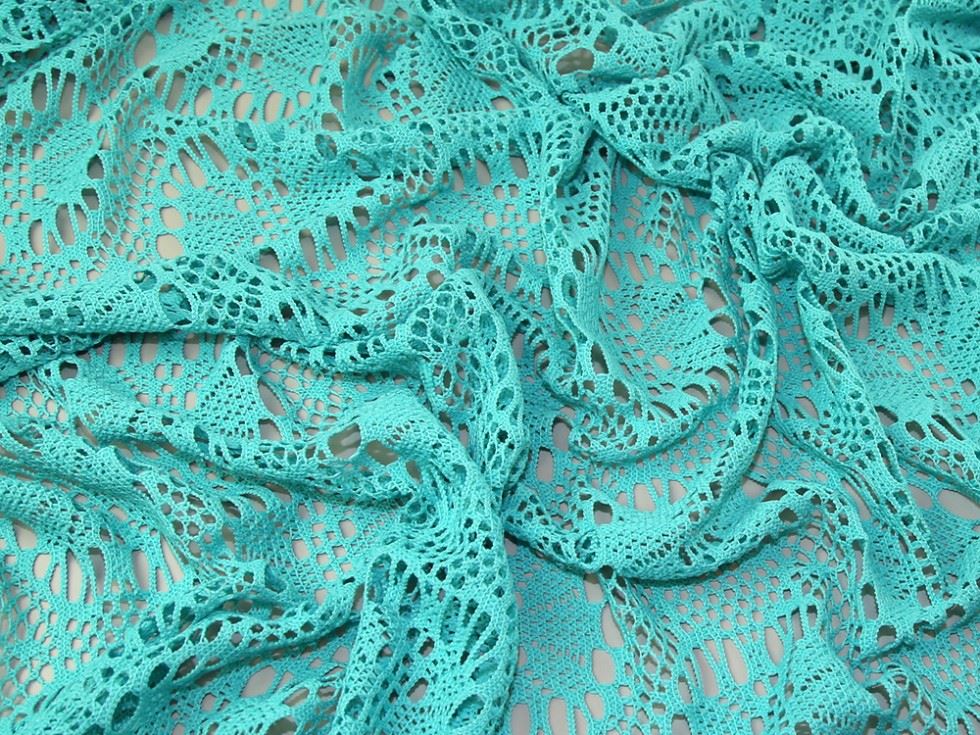 Lady Mcelroy Turquoise Crochet Lace Fabric
