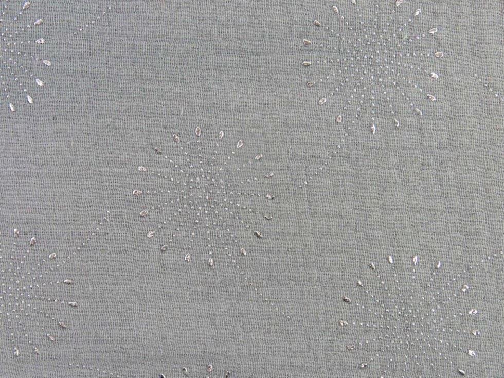 Grey Foil Cotton Double Gauze Fabric