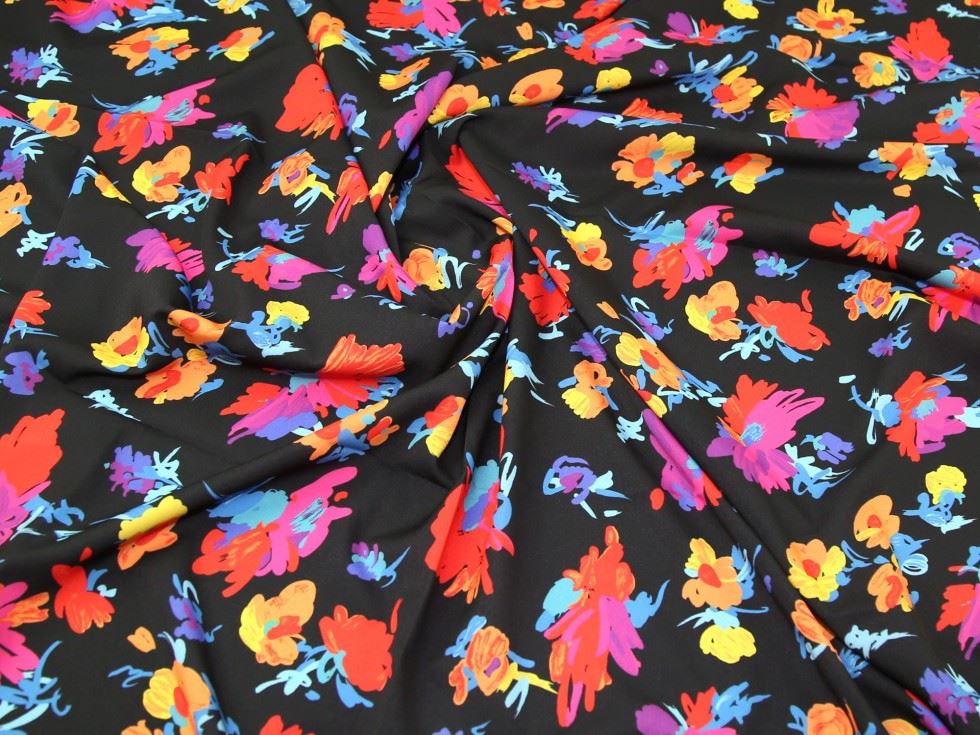 John Kaldor Multi On Black Hermione Crepe Fabric