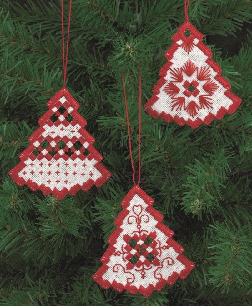 Permin Red Tree Christmas Decorations Embroidery Kit
 