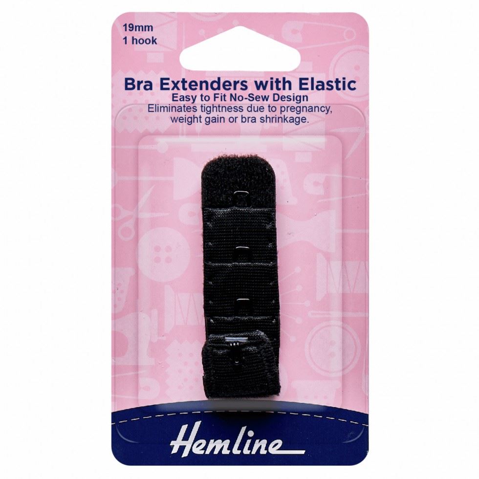 Hemline Black Bra Back Extenders