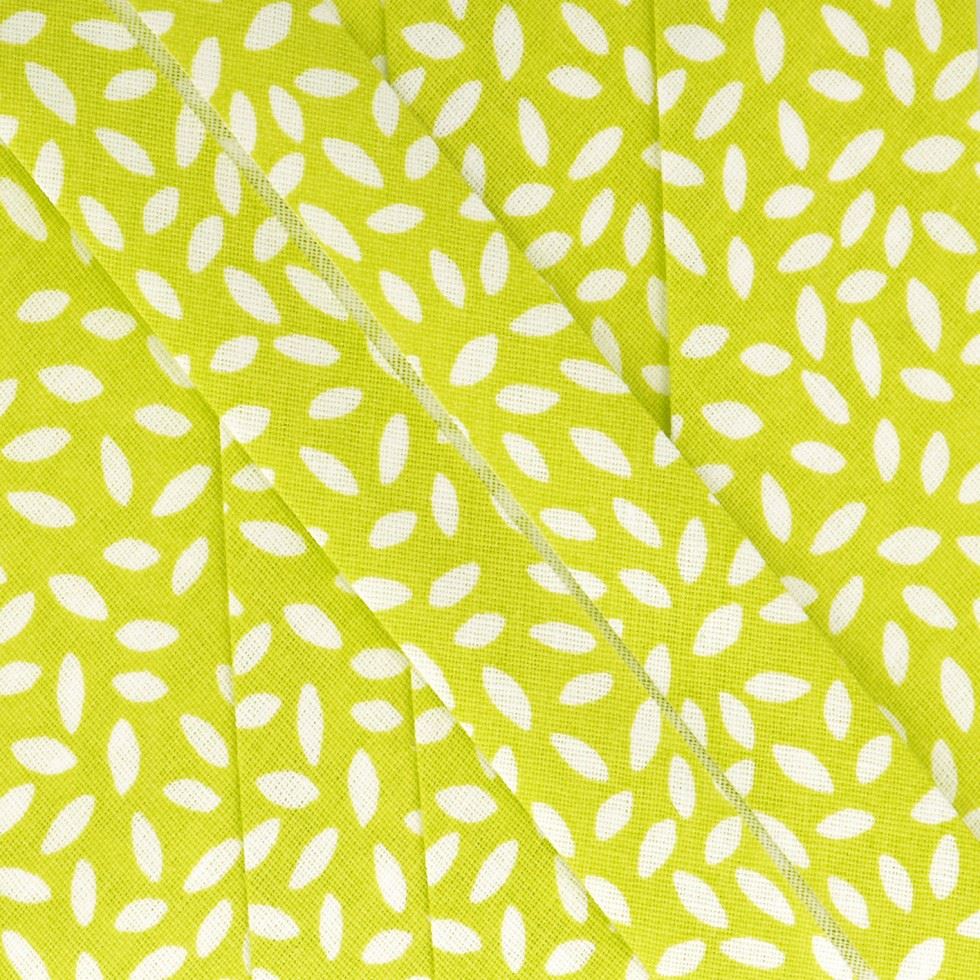 Stephanoise Leaves Bias Binding Tape Anise Green