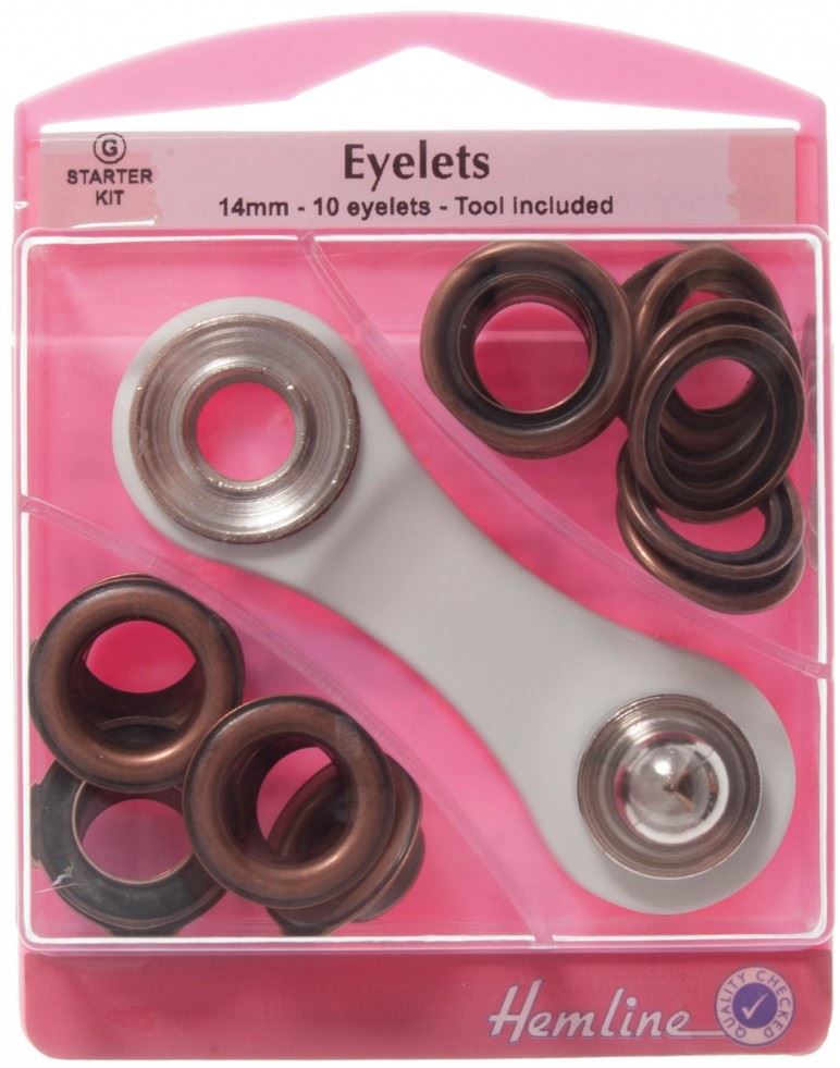 Hemline Bronze Metal Eyelets Kit