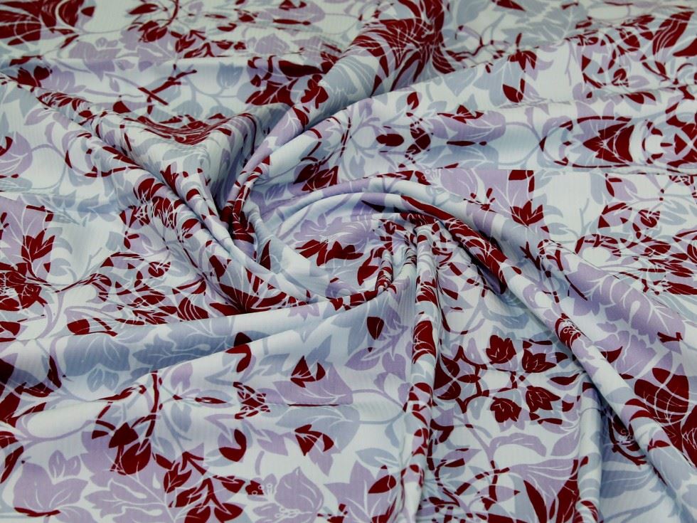 Cotton Twill Fabric Claret & Blue
 