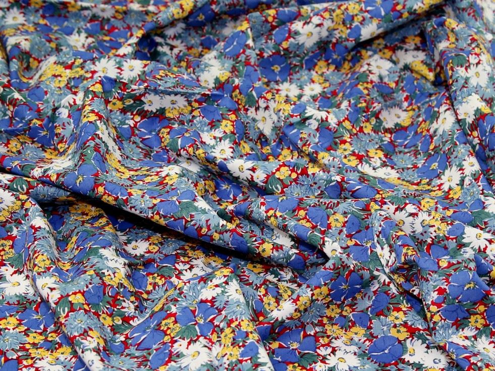 Blue Deadstock Sea Island Cotton Voile Fabric