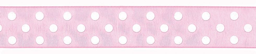 Berisfords Sheer Dots Organza Ribbon 2 Pink
 