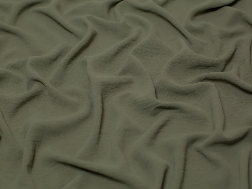 Minerva Core Range Ocean Washed Stretch Woven Crepe Fabric Khaki
 