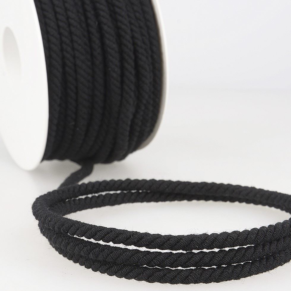 Stephanoise Round Cotton Cord Black