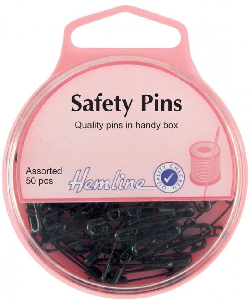 Hemline Black Safety Pins