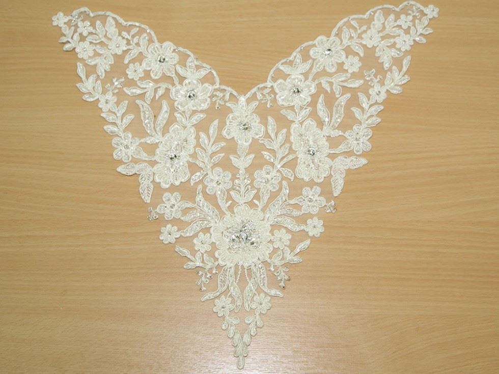 Embroidered Appliques Ivory
 