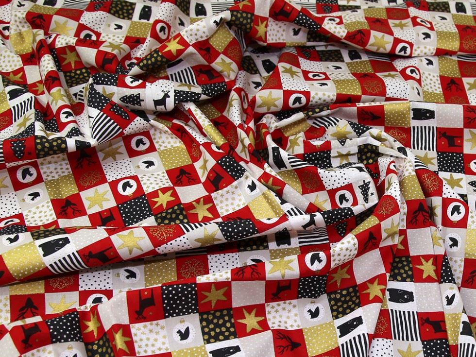 Red Deadstock 100% Cotton Fabric