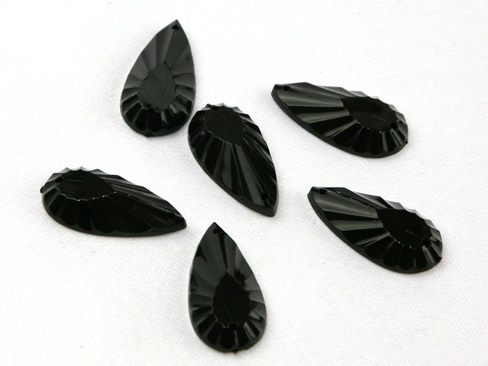 Teardrop Acrylic Jewels Black