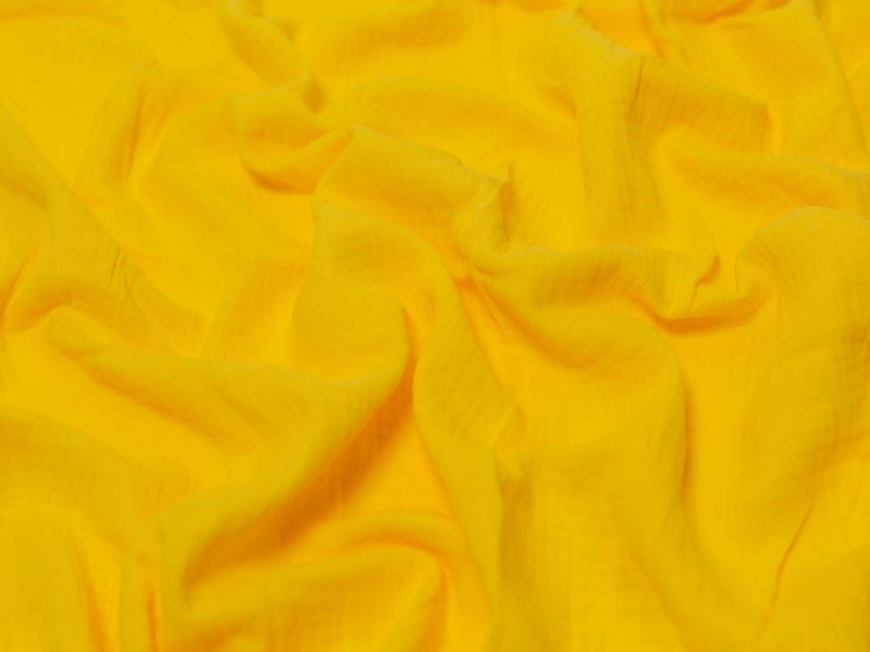Minerva Core Range Bright Yellow Cotton Double Gauze Fabric