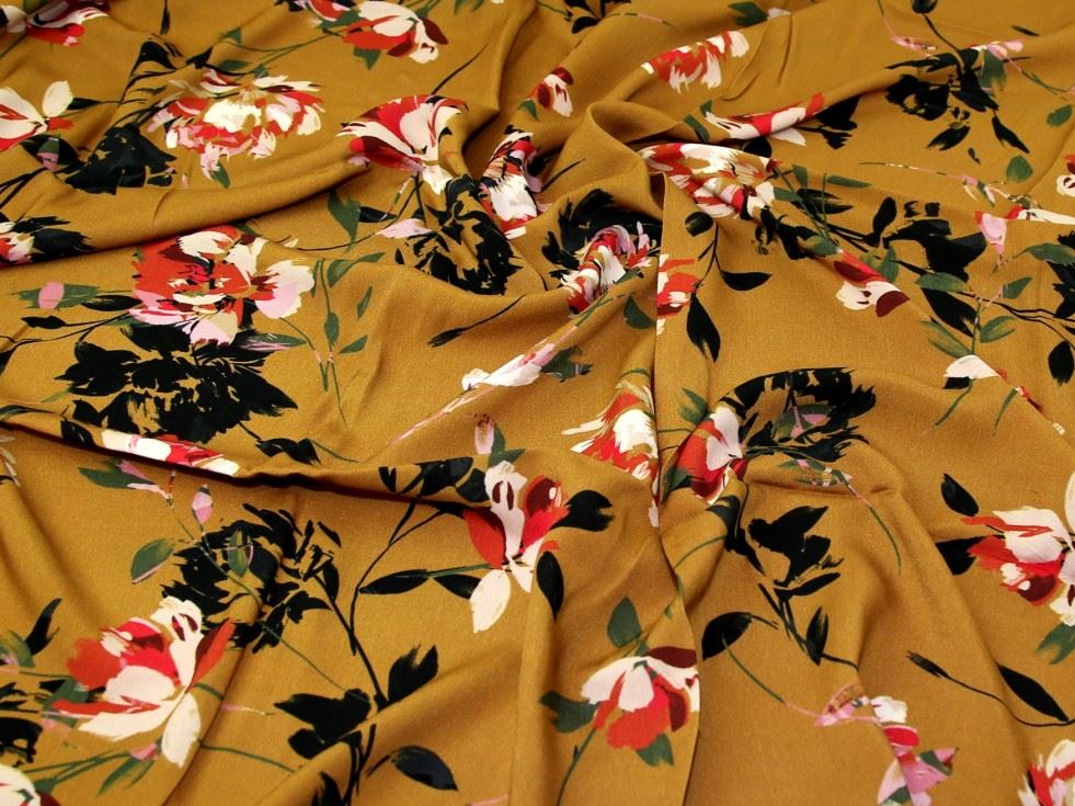 John Kaldor Gold Fernando Viscose Challis Fabric