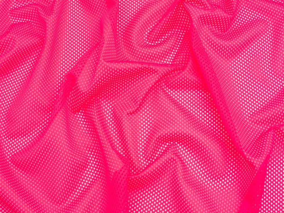 Minerva Core Range Airtex Mesh Stretch Knit Fabric Neon Pink
 