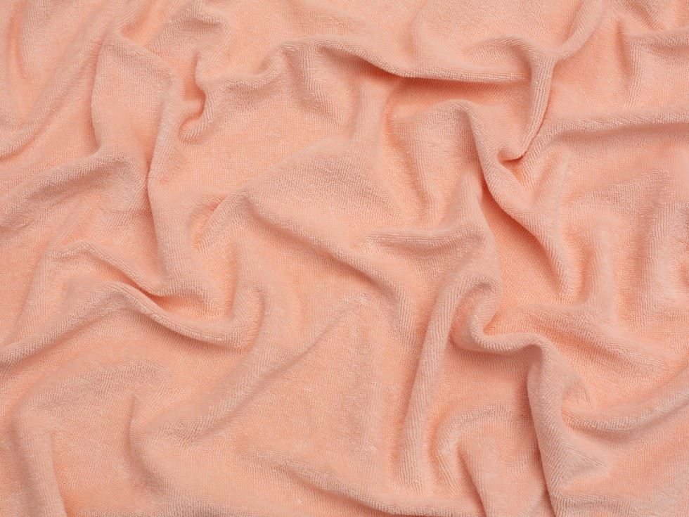 Minerva Core Range Peach One Sided Cotton Towelling Fabric