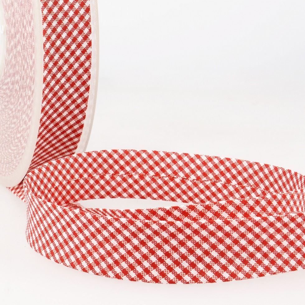 Stephanoise Gingham Bias Binding Tape Red