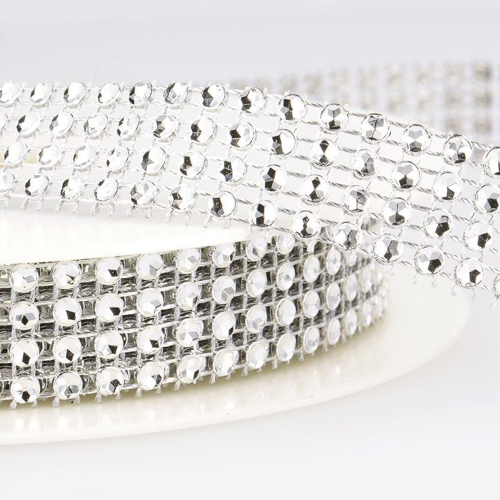 Stephanoise Sequin & Bead Trim Silver
 
