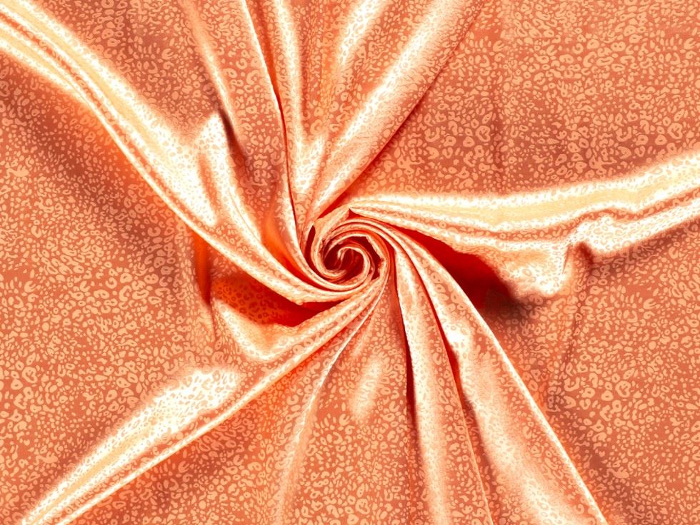 Stretch Woven Satin Jacquard Fabric Salmon