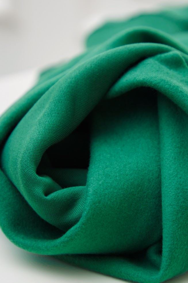 Mind The Maker Jolly Green Organic Fleece Back Sweatshirt Stretch Knit Fabric
