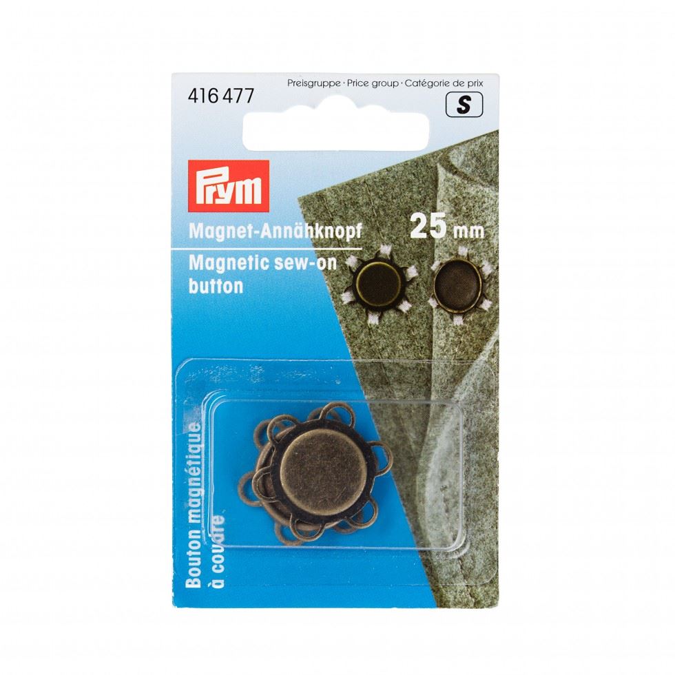 Prym Flower Magnetic Sew On Buttons Antique Brass