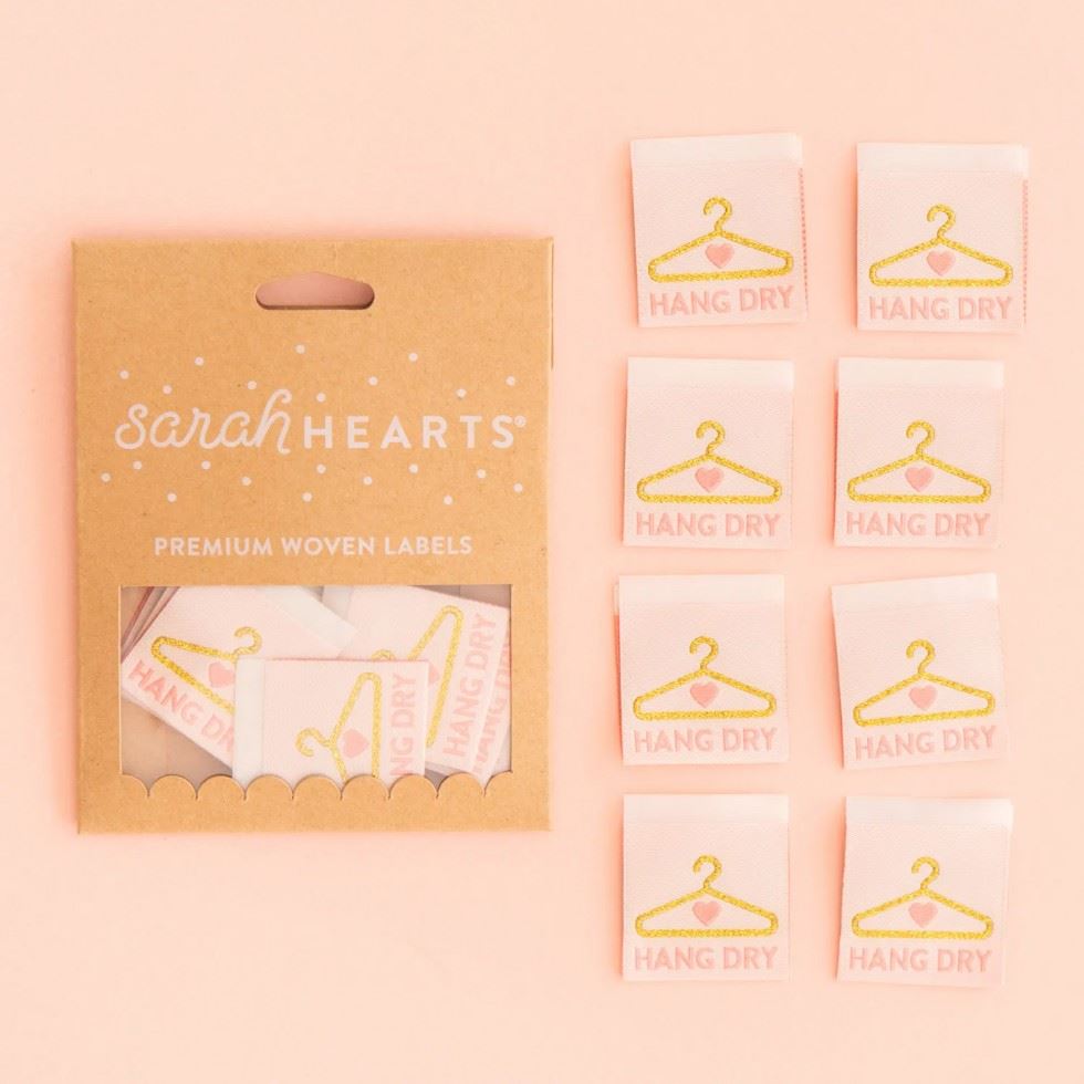Sarah Hearts Hang Dry Woven Labels
 