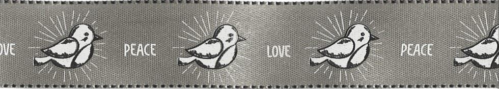 Berisfords Silver Grey Peace Chick Ribbon